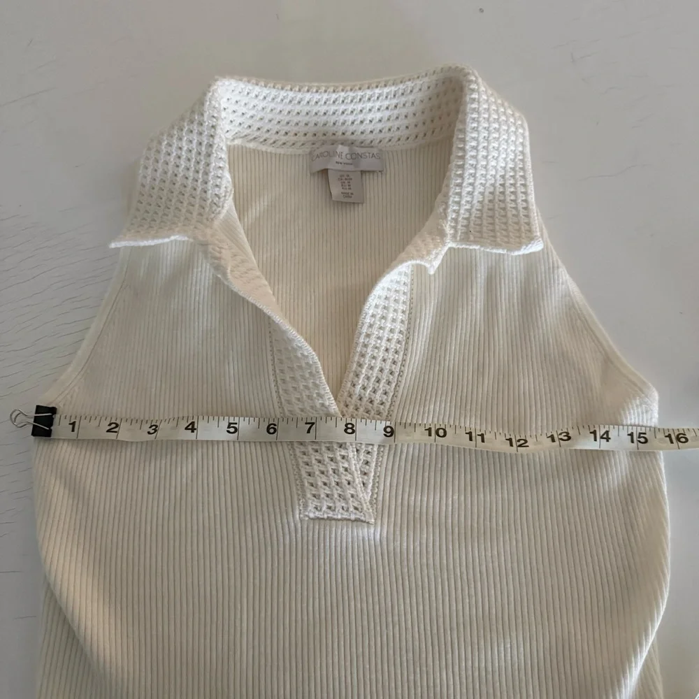 Caroline Constas New York white knit top size M - Picture 5 of 9